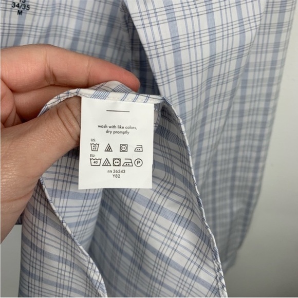 NWT Calvin Klein Button Down Shirt Mens‎ 15 34-35 Blue Plaid L/S 12786. - Picture 11 of 11